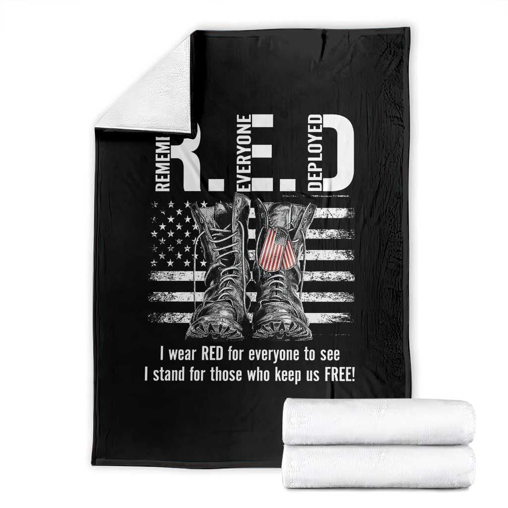 On Friday We Wear Red Military R.E.D Friday Throw Blanket American Flag TS10 Black Print Your Wear