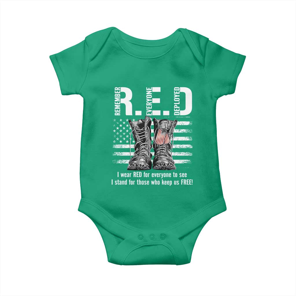 On Friday We Wear Red Military R.E.D Friday Baby Onesie American Flag TS10 Irish Green Print Your Wear