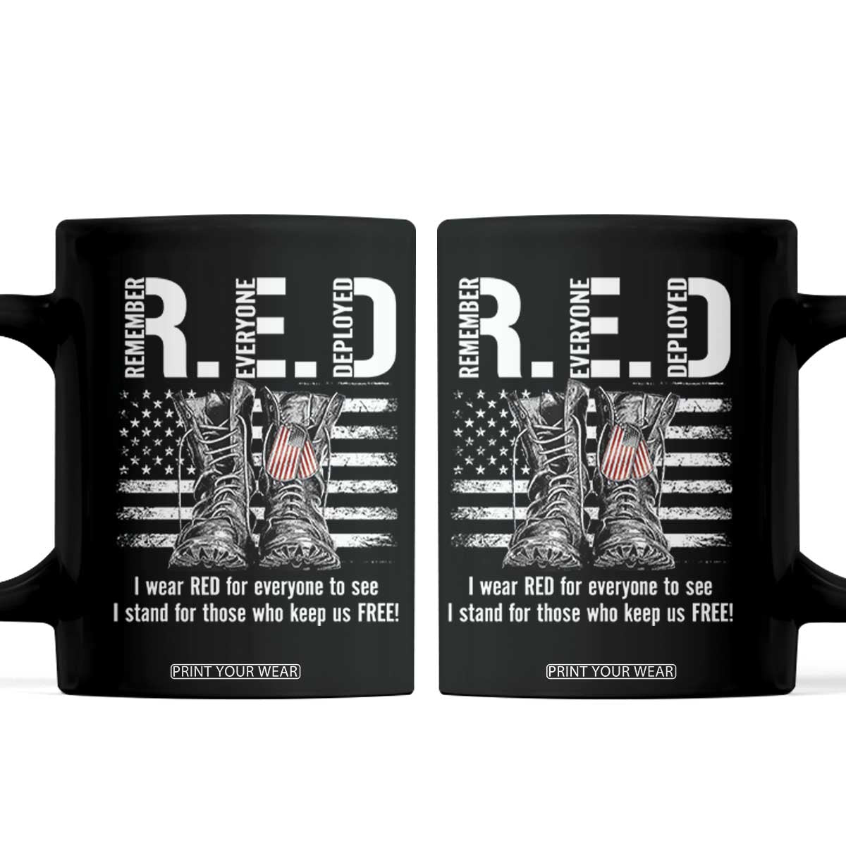 On Friday We Wear Red Military R.E.D Friday Coffee Mug American Flag TS10 Black Print Your Wear
