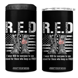 On Friday We Wear Red Military R.E.D Friday 4 in 1 Can Cooler Tumbler American Flag TS10 One Size: 16 oz Black Print Your Wear