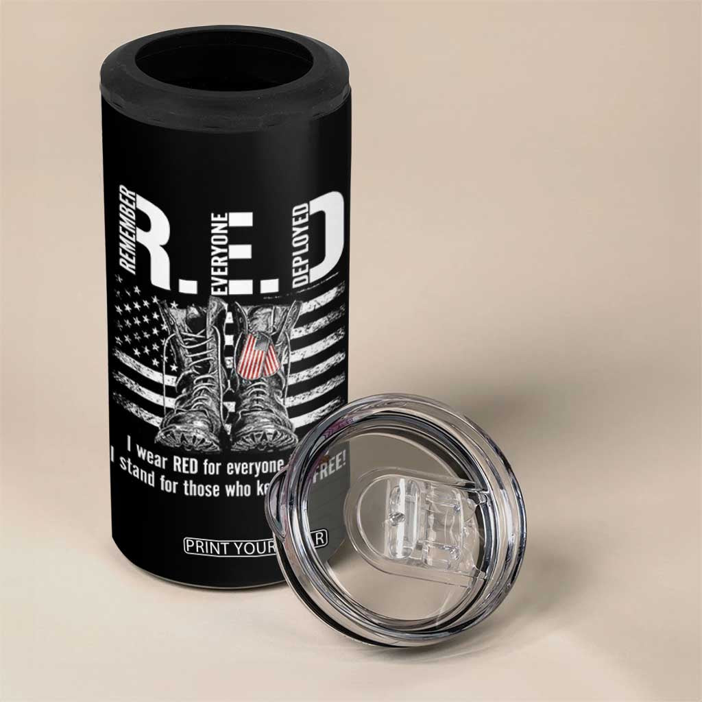 On Friday We Wear Red Military R.E.D Friday 4 in 1 Can Cooler Tumbler American Flag TS10 Print Your Wear