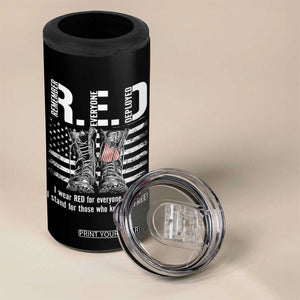 On Friday We Wear Red Military R.E.D Friday 4 in 1 Can Cooler Tumbler American Flag TS10 Print Your Wear