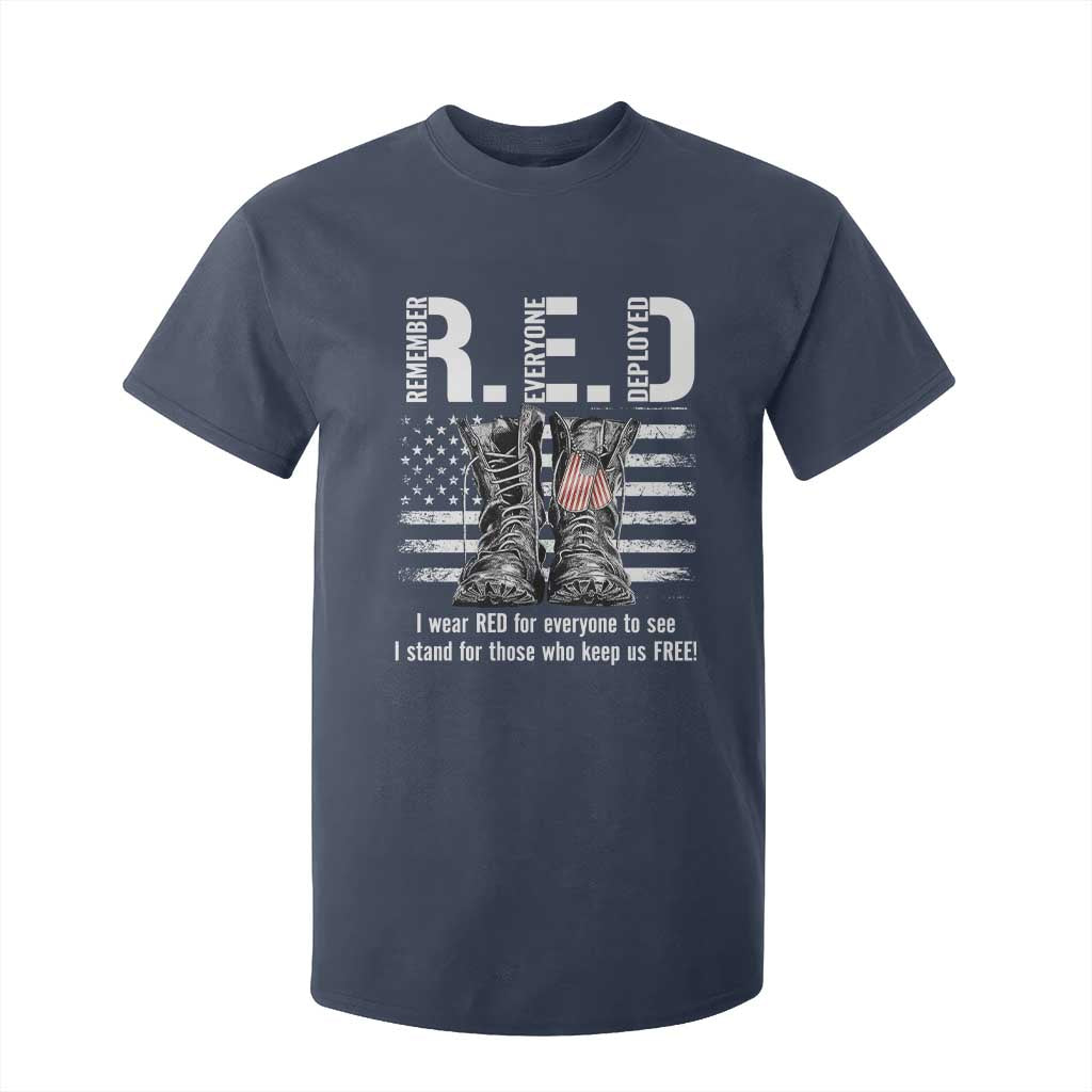 On Friday We Wear Red Military R.E.D Friday T Shirt For Kid American Flag TS10 Navy Print Your Wear
