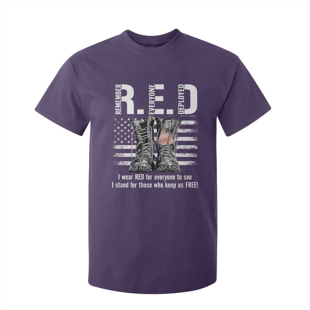 On Friday We Wear Red Military R.E.D Friday T Shirt For Kid American Flag TS10 Purple Print Your Wear