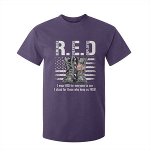 On Friday We Wear Red Military R.E.D Friday T Shirt For Kid American Flag TS10 Purple Print Your Wear