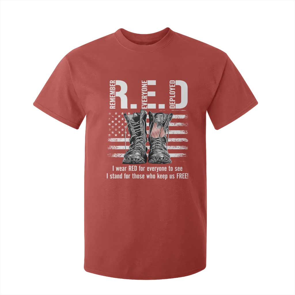 On Friday We Wear Red Military R.E.D Friday T Shirt For Kid American Flag TS10 Red Print Your Wear