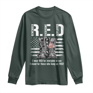 On Friday We Wear Red Military R.E.D Friday Long Sleeve Shirt American Flag TS10 Dark Forest Green Print Your Wear