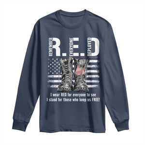 On Friday We Wear Red Military R.E.D Friday Long Sleeve Shirt American Flag TS10 Navy Print Your Wear