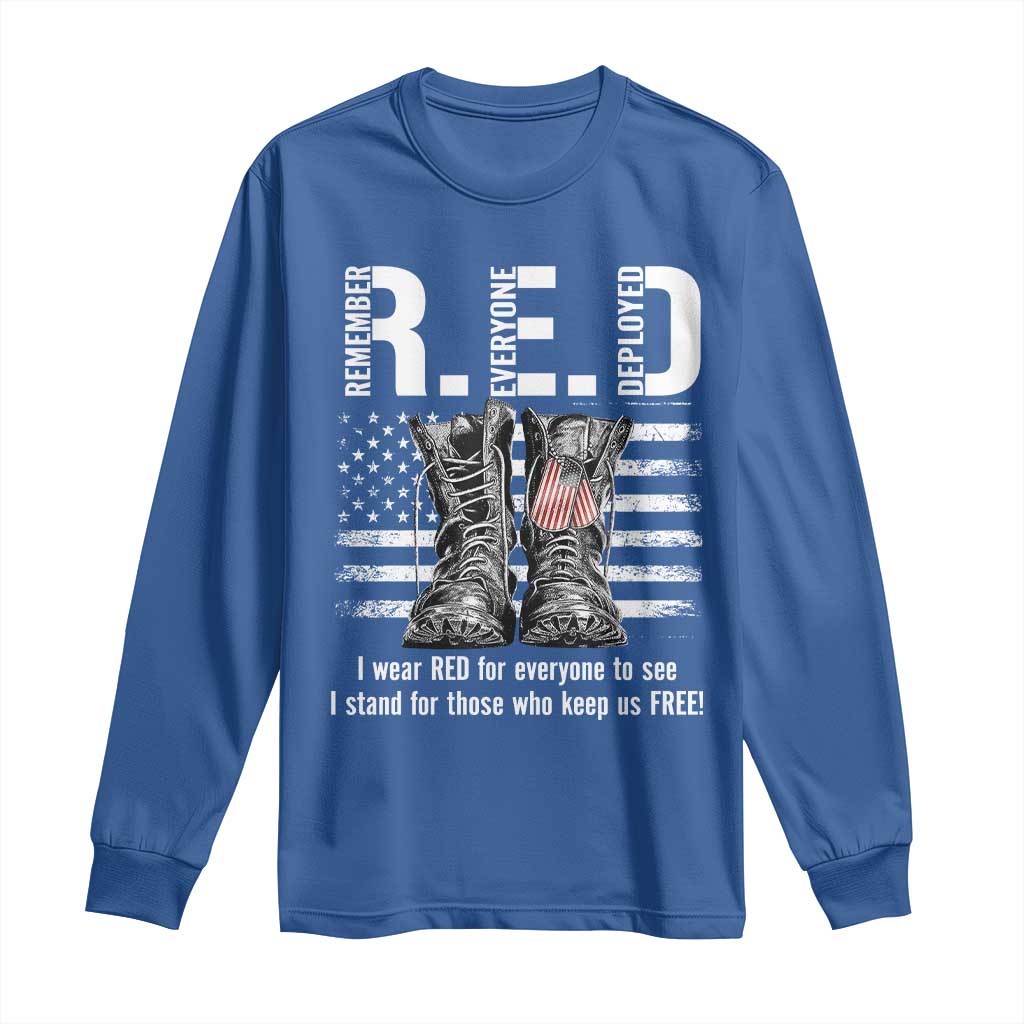 On Friday We Wear Red Military R.E.D Friday Long Sleeve Shirt American Flag TS10 Royal Blue Print Your Wear