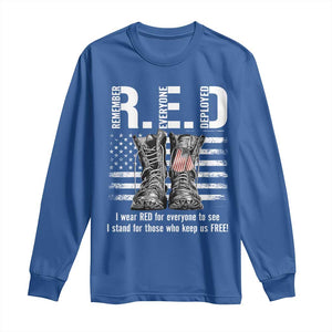 On Friday We Wear Red Military R.E.D Friday Long Sleeve Shirt American Flag TS10 Royal Blue Print Your Wear