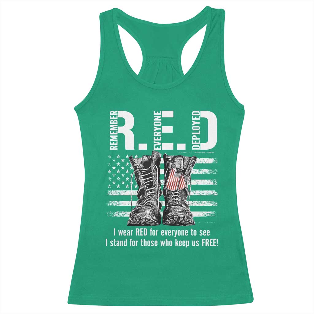 On Friday We Wear Red Military R.E.D Friday Racerback Tank Top American Flag TS10 Irish Green Print Your Wear
