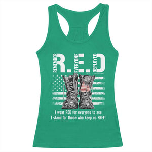 On Friday We Wear Red Military R.E.D Friday Racerback Tank Top American Flag TS10 Irish Green Print Your Wear