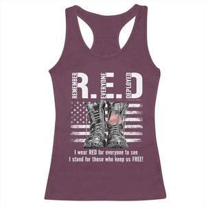 On Friday We Wear Red Military R.E.D Friday Racerback Tank Top American Flag TS10 Maroon Print Your Wear