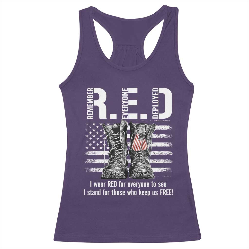On Friday We Wear Red Military R.E.D Friday Racerback Tank Top American Flag TS10 Purple Print Your Wear