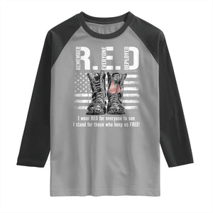 On Friday We Wear Red Military R.E.D Friday Raglan Shirt American Flag TS10 Sport Gray Black Print Your Wear