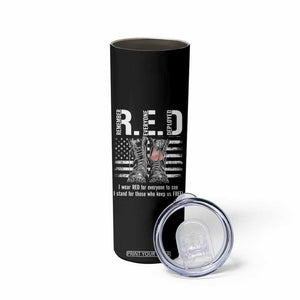 On Friday We Wear Red Military R.E.D Friday Skinny Tumbler American Flag TS10 Print Your Wear