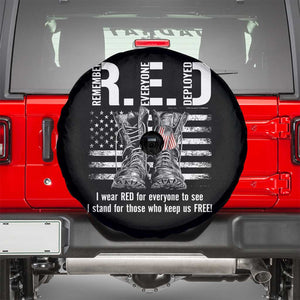 On Friday We Wear Red Military R.E.D Friday Spare Tire Cover American Flag TS10 Black Print Your Wear