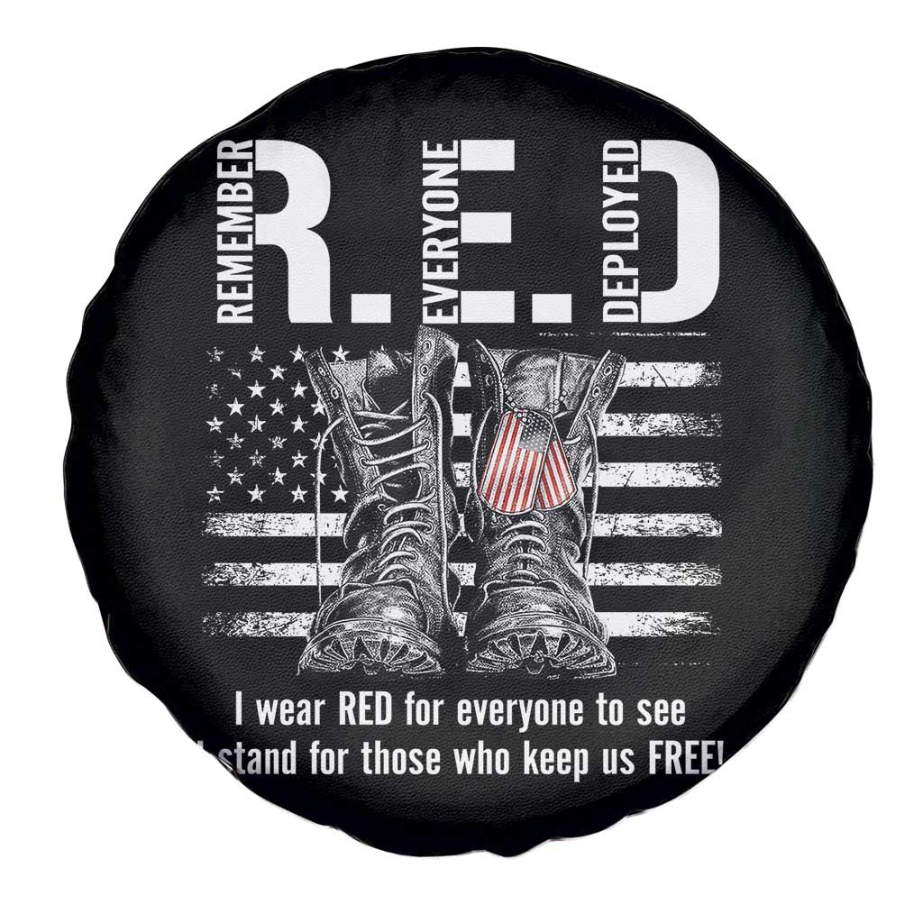 On Friday We Wear Red Military R.E.D Friday Spare Tire Cover American Flag TS10 Print Your Wear