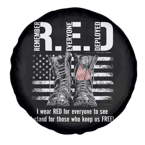 On Friday We Wear Red Military R.E.D Friday Spare Tire Cover American Flag TS10 Print Your Wear