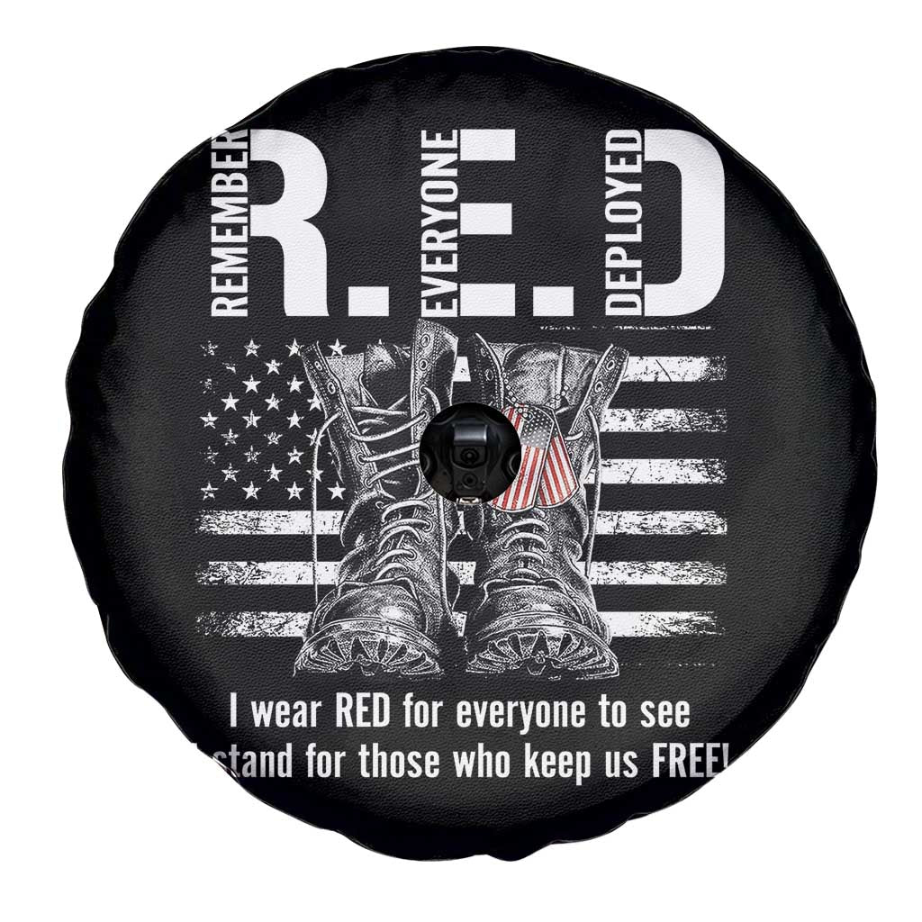On Friday We Wear Red Military R.E.D Friday Spare Tire Cover American Flag TS10 Print Your Wear