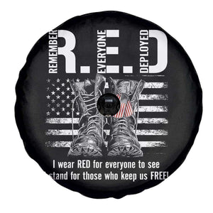 On Friday We Wear Red Military R.E.D Friday Spare Tire Cover American Flag TS10 Print Your Wear