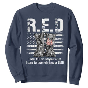 On Friday We Wear Red Military R.E.D Friday Sweatshirt American Flag TS10 Navy Print Your Wear