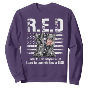 On Friday We Wear Red Military R.E.D Friday Sweatshirt American Flag TS10 Purple Print Your Wear