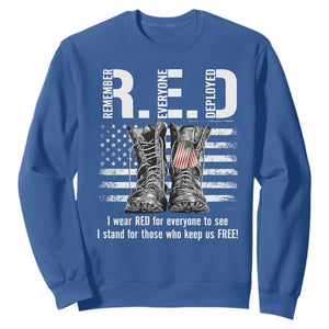 On Friday We Wear Red Military R.E.D Friday Sweatshirt American Flag TS10 Royal Blue Print Your Wear