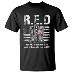 On Friday We Wear Red Military R.E.D Friday T Shirt American Flag TS10 Black Print Your Wear