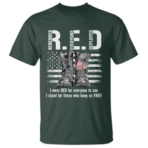 On Friday We Wear Red Military R.E.D Friday T Shirt American Flag TS10 Dark Forest Green Print Your Wear