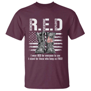 On Friday We Wear Red Military R.E.D Friday T Shirt American Flag TS10 Maroon Print Your Wear