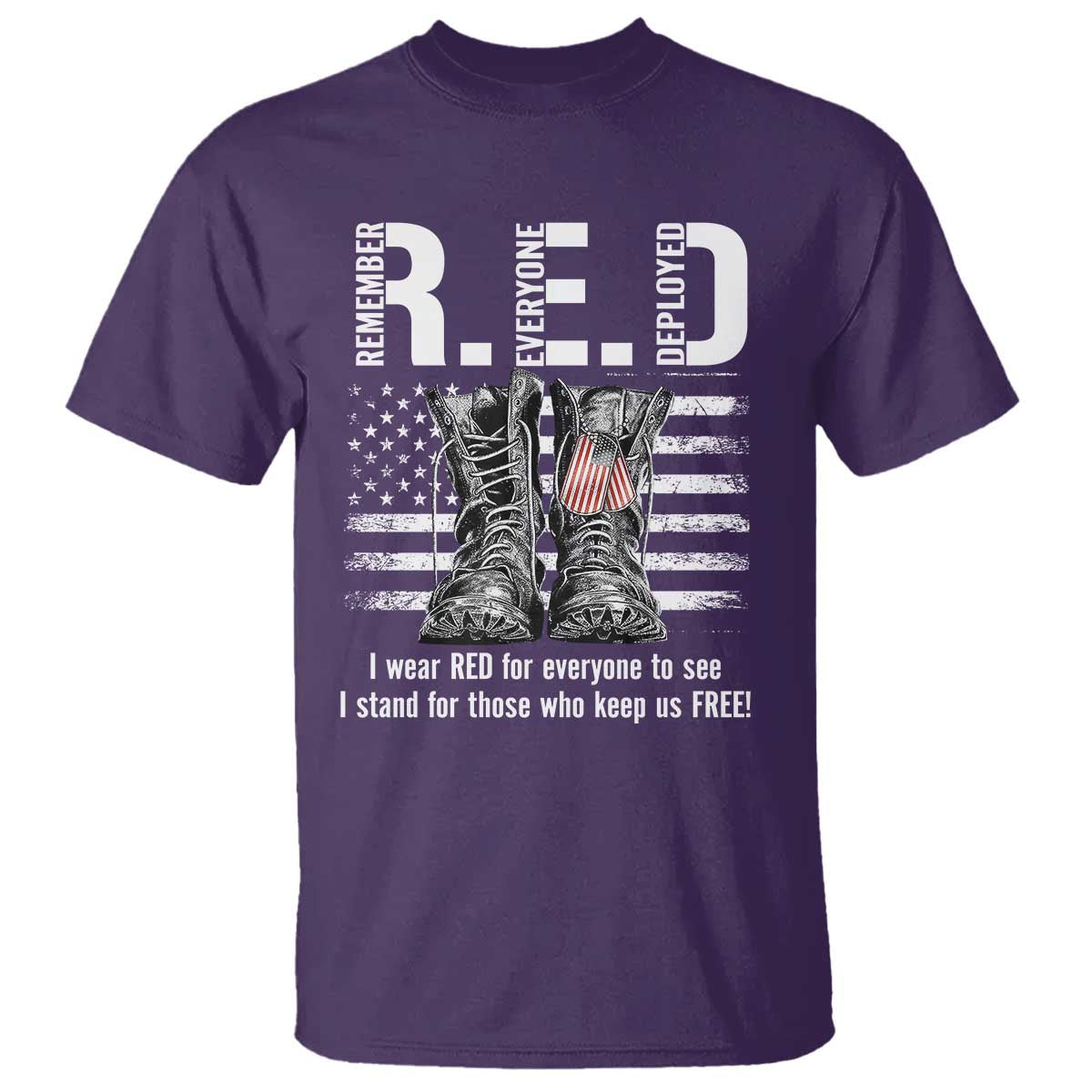 On Friday We Wear Red Military R.E.D Friday T Shirt American Flag TS10 Purple Print Your Wear