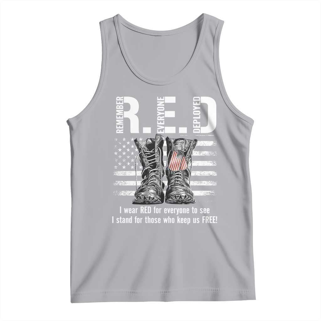 On Friday We Wear Red Military R.E.D Friday Tank Top American Flag TS10 Athletic Heather Print Your Wear