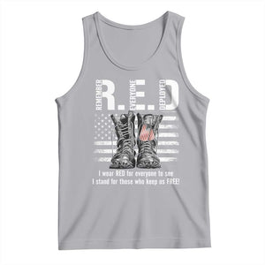 On Friday We Wear Red Military R.E.D Friday Tank Top American Flag TS10 Athletic Heather Print Your Wear