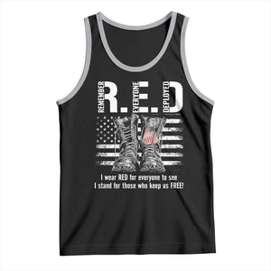 On Friday We Wear Red Military R.E.D Friday Tank Top American Flag TS10 Black Athletic Heather Print Your Wear
