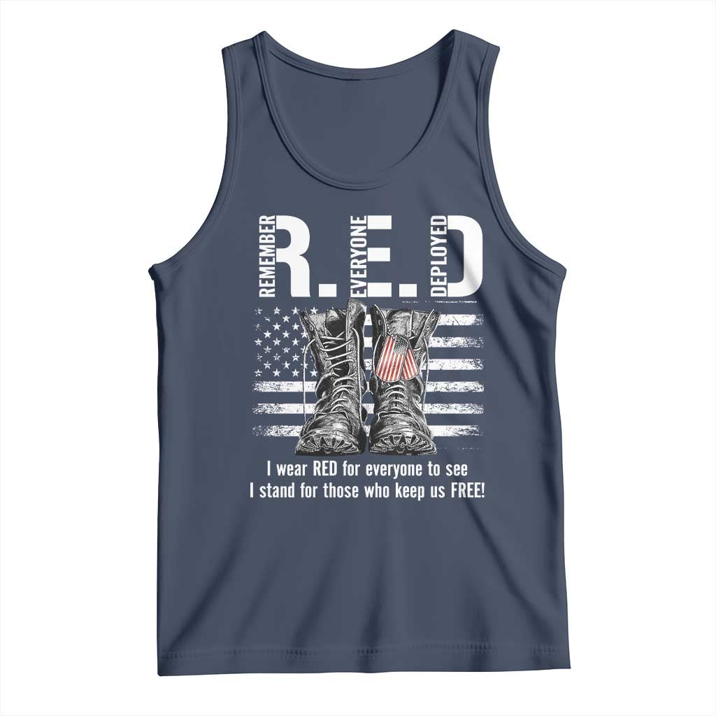 On Friday We Wear Red Military R.E.D Friday Tank Top American Flag TS10 Navy Print Your Wear