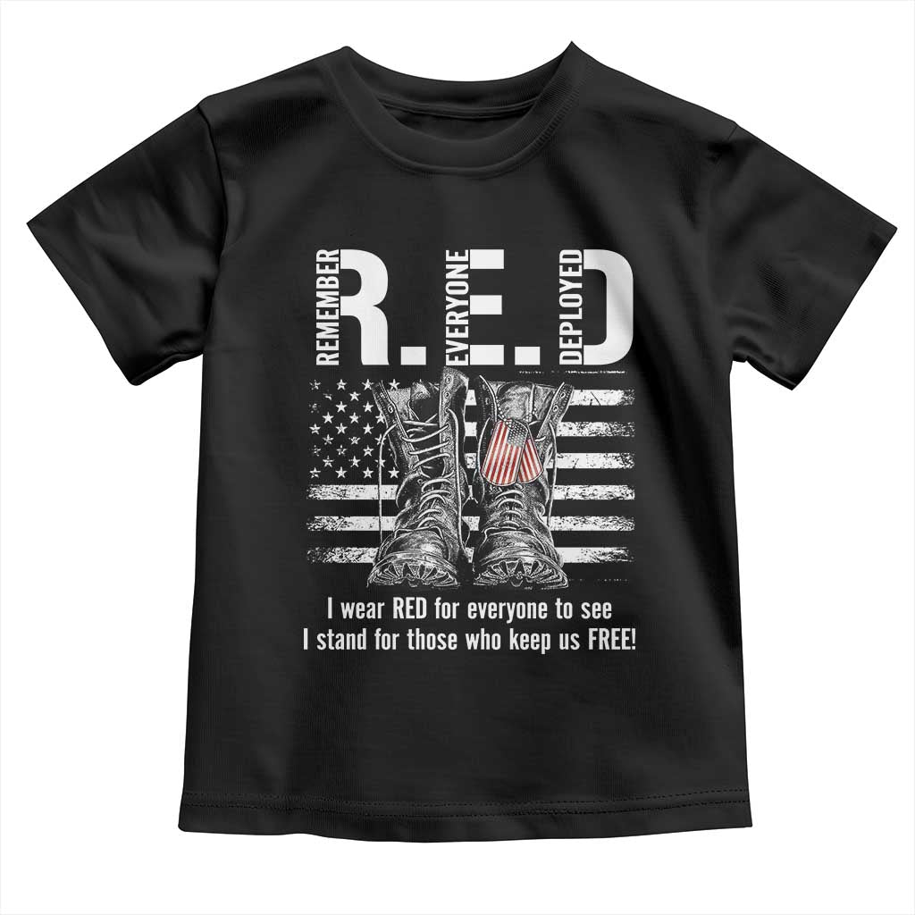 On Friday We Wear Red Military R.E.D Friday Toddler T Shirt American Flag TS10 Black Print Your Wear