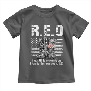 On Friday We Wear Red Military R.E.D Friday Toddler T Shirt American Flag TS10 Dark Heather Print Your Wear