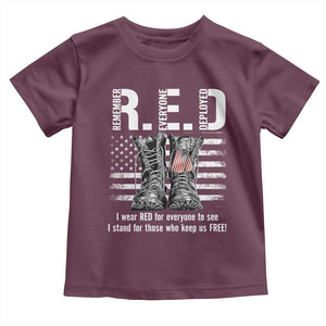 On Friday We Wear Red Military R.E.D Friday Toddler T Shirt American Flag TS10 Maroon Print Your Wear