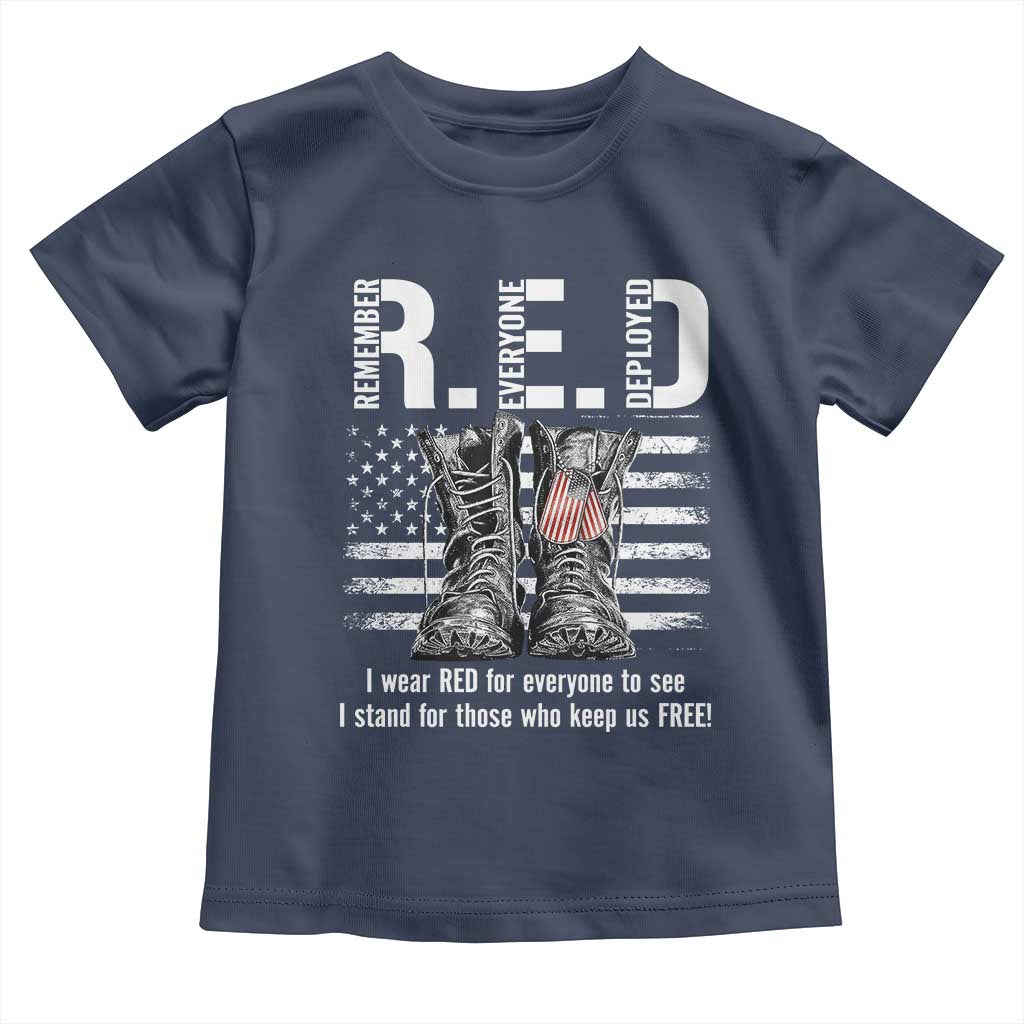 On Friday We Wear Red Military R.E.D Friday Toddler T Shirt American Flag TS10 Navy Print Your Wear