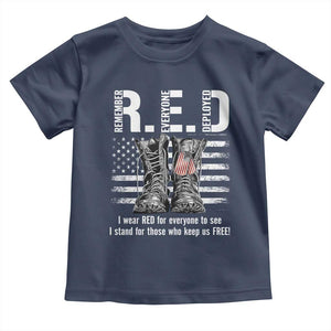 On Friday We Wear Red Military R.E.D Friday Toddler T Shirt American Flag TS10 Navy Print Your Wear
