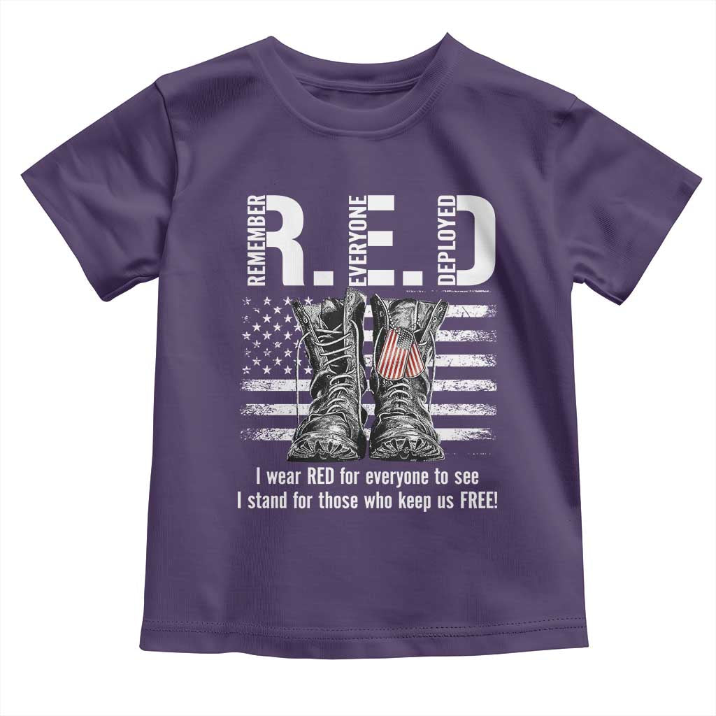 On Friday We Wear Red Military R.E.D Friday Toddler T Shirt American Flag TS10 Purple Print Your Wear