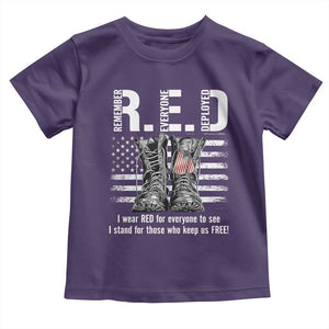 On Friday We Wear Red Military R.E.D Friday Toddler T Shirt American Flag TS10 Purple Print Your Wear