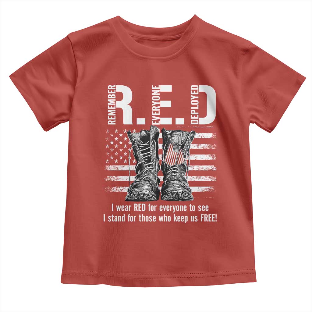 On Friday We Wear Red Military R.E.D Friday Toddler T Shirt American Flag TS10 Red Print Your Wear