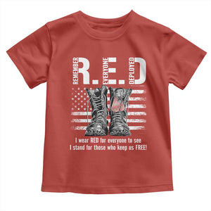 On Friday We Wear Red Military R.E.D Friday Toddler T Shirt American Flag TS10 Red Print Your Wear