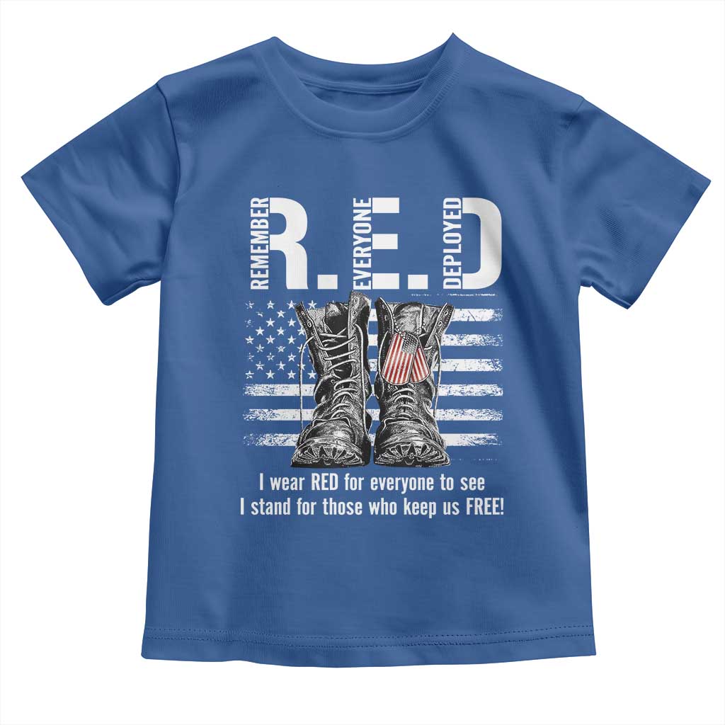 On Friday We Wear Red Military R.E.D Friday Toddler T Shirt American Flag TS10 Royal Blue Print Your Wear