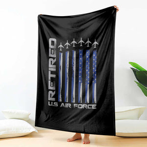 Retired US Air Force Throw Blanket Vintage USAF Veteran USA Flag TS10 Print Your Wear