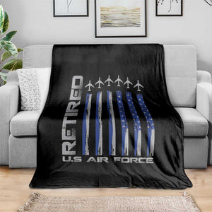 Retired US Air Force Throw Blanket Vintage USAF Veteran USA Flag TS10 Print Your Wear