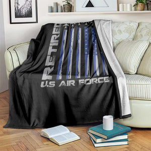 Retired US Air Force Throw Blanket Vintage USAF Veteran USA Flag TS10 Print Your Wear