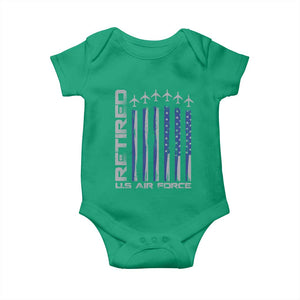 Retired US Air Force Baby Onesie Vintage USAF Veteran USA Flag TS10 Irish Green Print Your Wear